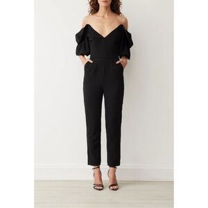 Anthropologie Boskemper Black Off-Shoulder Jumpsuit Small